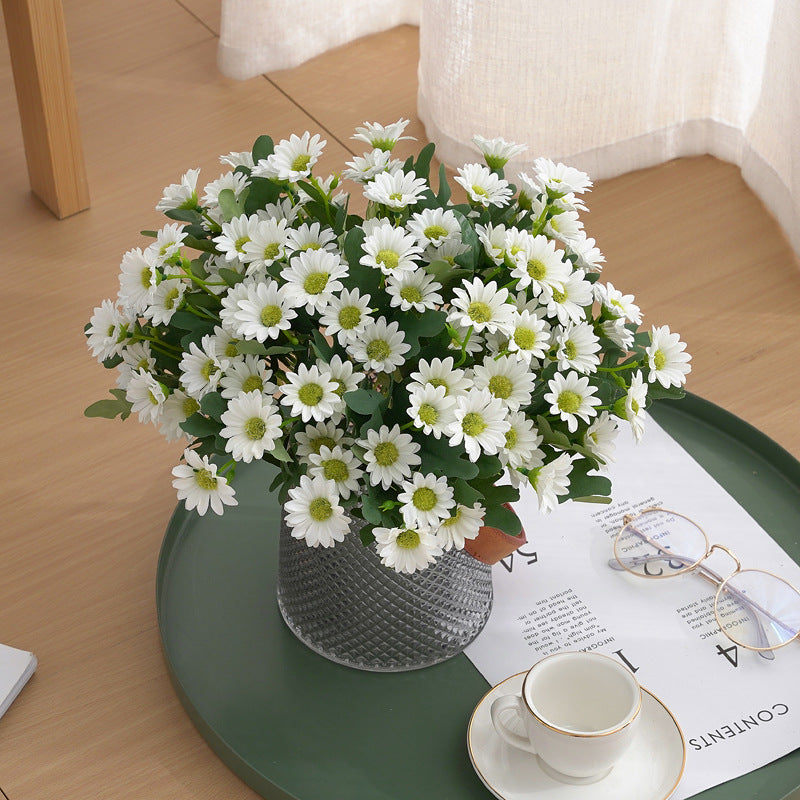 21 Köpfe Lebendige Sonnenblumen und Gänseblümchen Sträuße mit Kamille