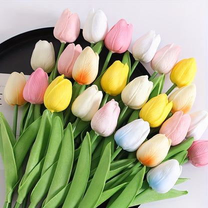 10 Stück Elegante Künstliche Tulpen - Lebendig & Realistisch, Perfekt für Hochzeiten & Wohnkultur, Einfache DIY-Arrangements