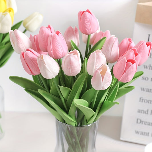 10 Stück Elegante Künstliche Tulpen - Lebendig & Realistisch, Perfekt für Hochzeiten & Wohnkultur, Einfache DIY-Arrangements